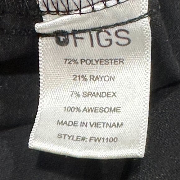 Women FIGS Casma Three‎ Pocket Scrub Top Black Medical Healthcare Hospital Large - Picture 5 of 6